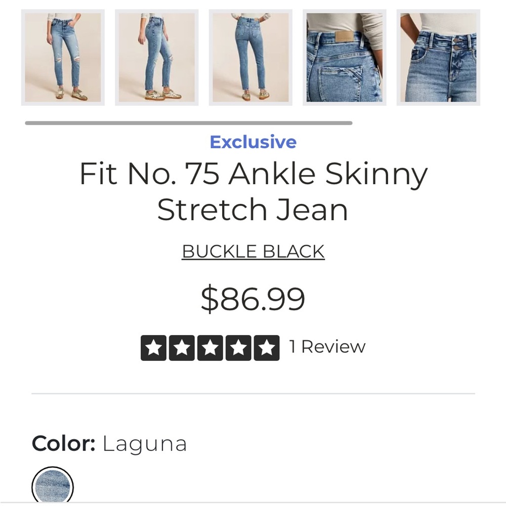 Like New Buckle Black Fit 75 Light Blue Ripped Skinny Jeans